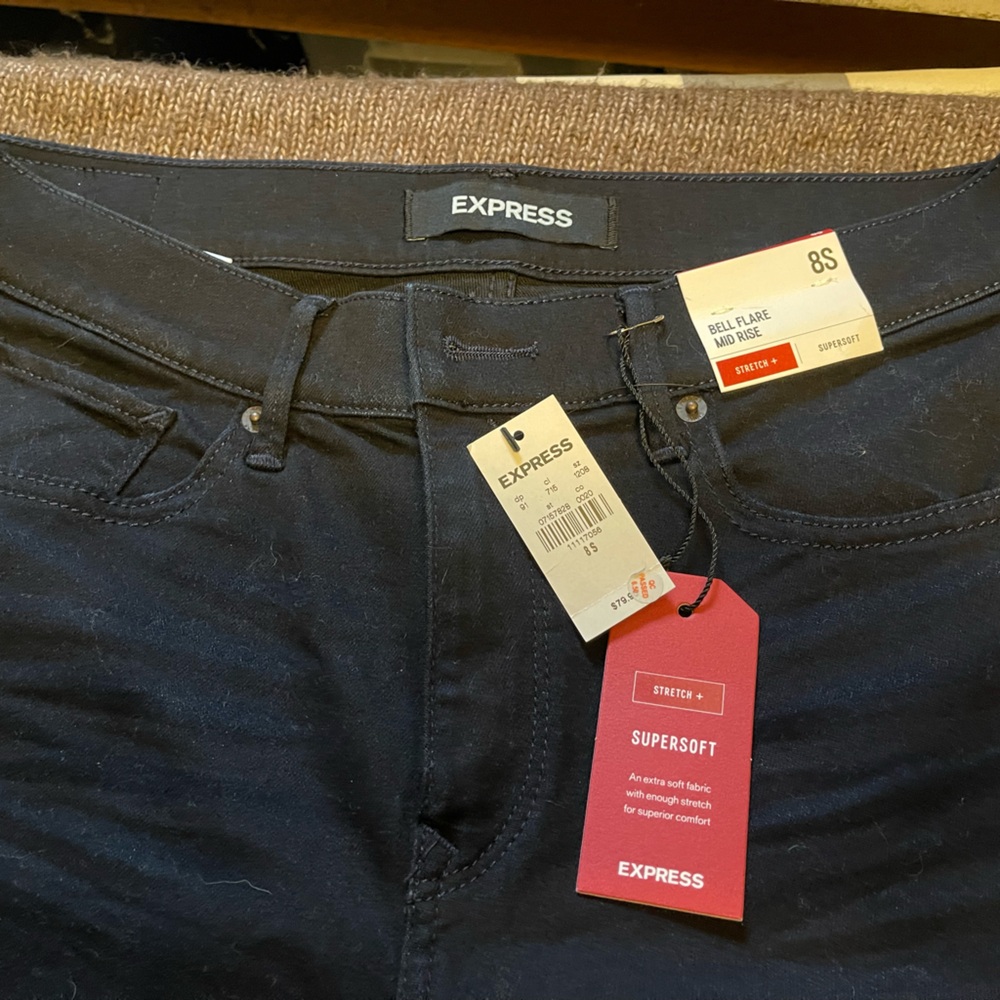 Express 8S NWT Midnight Blue Flare Jeans